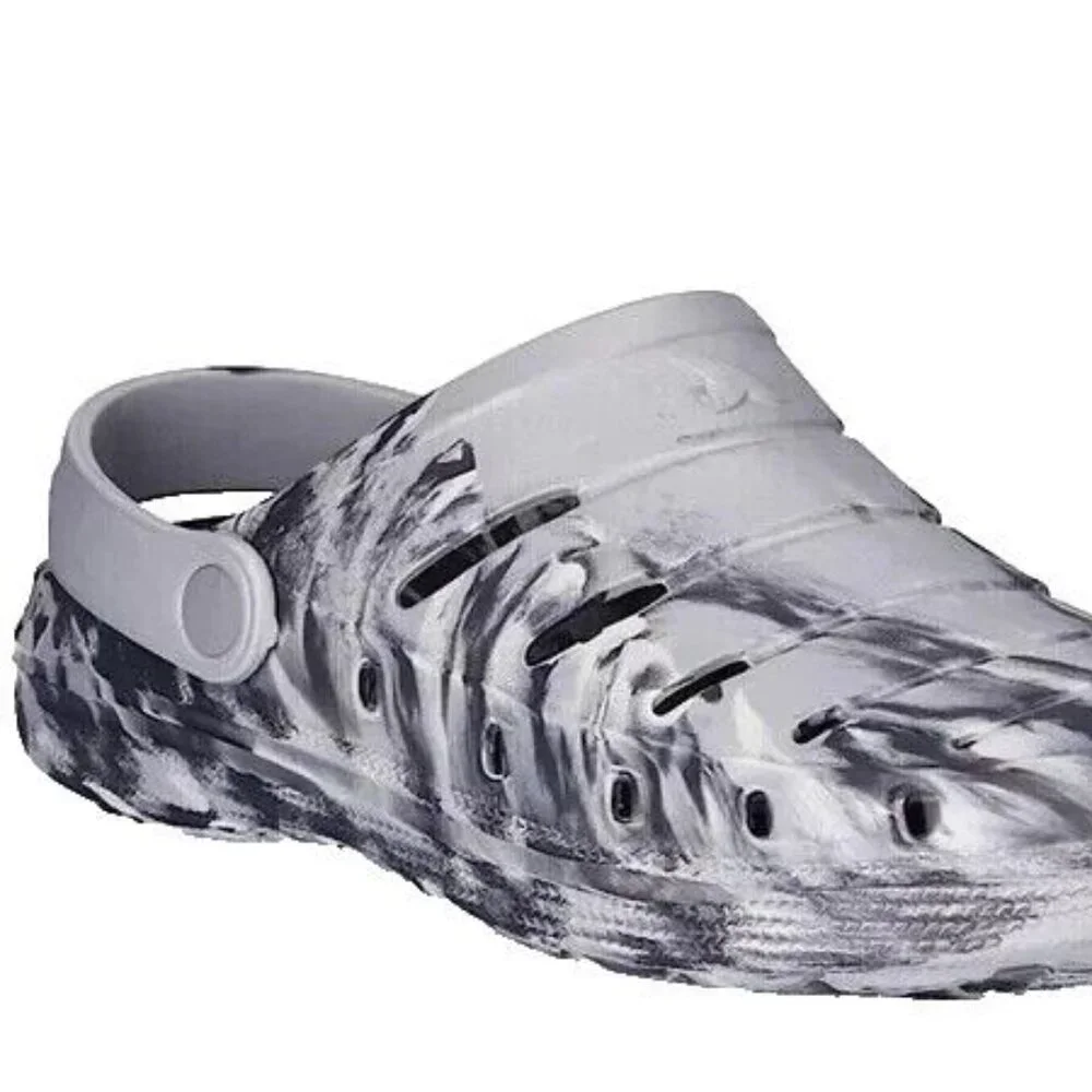 Rugged Shark Men's Clogs SIZE 9 Gray Swirl Sandals Waterproof Floatable NEW